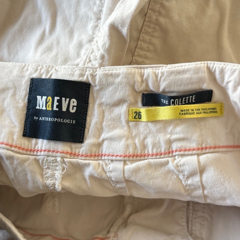 Anthropologie Wide Leg Cropped Pants in Ivory - Picture 3 of 5